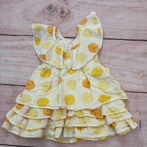 Monica + Andy Smocked Ruffle Dress in the Sunflower Burst print Size 3t Girl